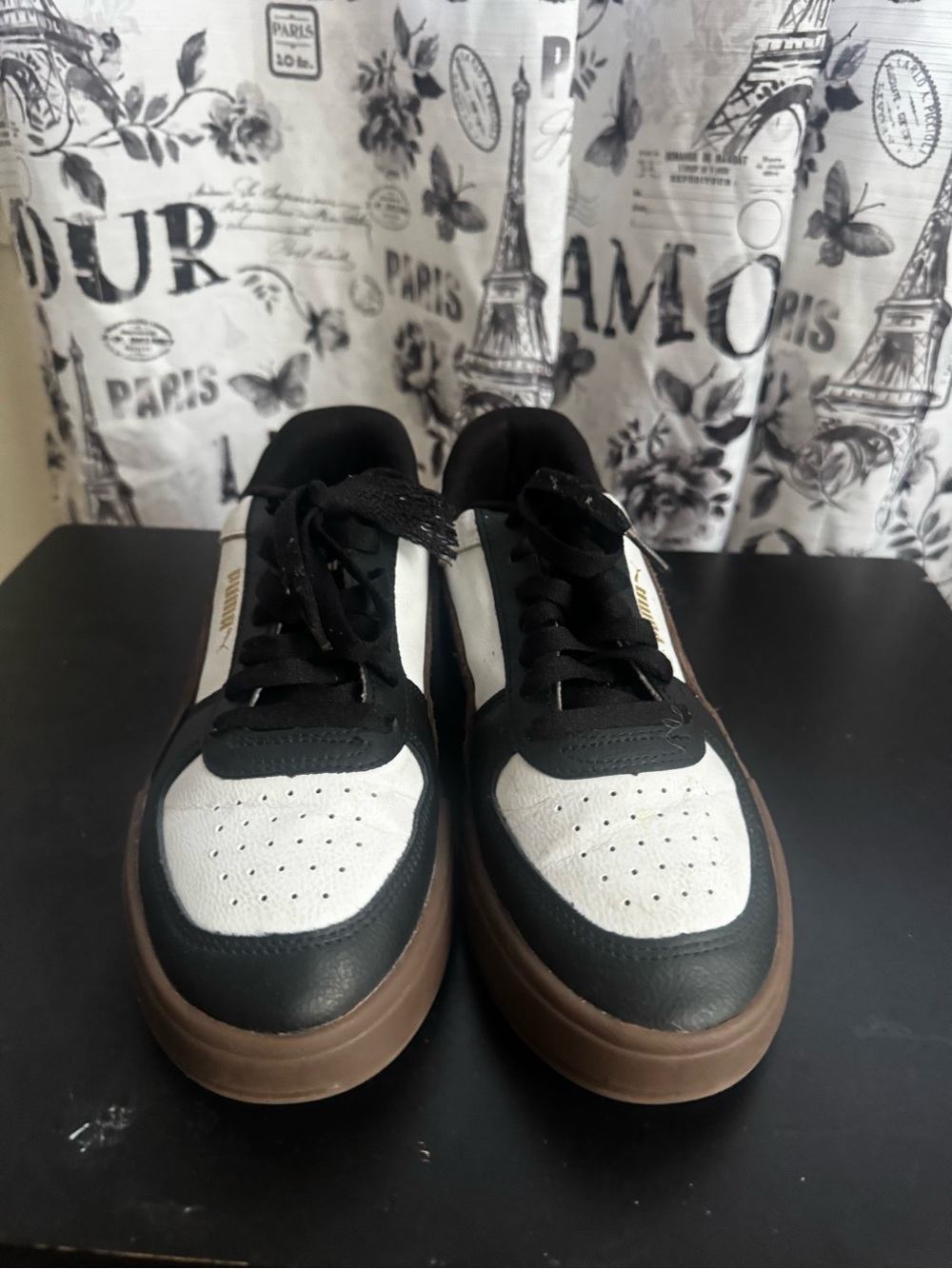 Puma Men's Low-Top Sneakers in Black, White & Brown